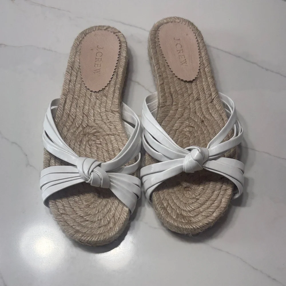 J. Crew White Cross-Strap Sandals